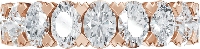 14K Gold Oval Lab-Grown Diamond Low Profile Anniversary Band - 2 1/3 CTW - Rose Gold - view 8