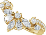 14K Gold Marquise Natural Diamond Contour Band - 3/4 CTW - Yellow Gold - view 5