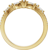 14K Gold Marquise Lab-Grown Diamond Contour Band - 3/4 CTW - Yellow Gold - view 2