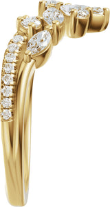 14K Gold Marquise Lab-Grown Diamond Contour Band - 3/4 CTW - Yellow Gold - view 4