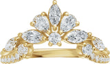 14K Gold Marquise Lab-Grown Diamond Contour Band - 3/4 CTW - Yellow Gold - view 3