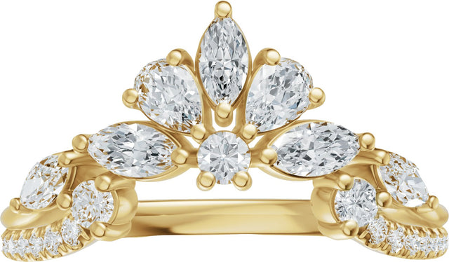 14K Gold Marquise Lab-Grown Diamond Contour Band - 3/4 CTW - Yellow Gold - view 3