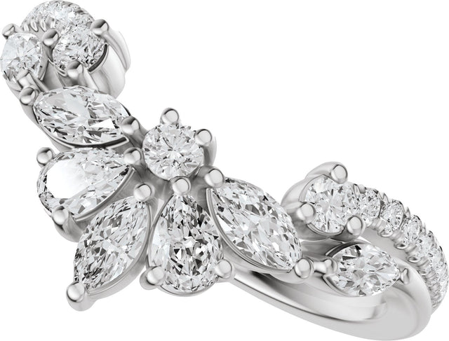 Platinum Marquise Lab-Grown Diamond Contour Band - 3/4 CTW - view 5