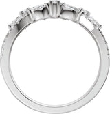 14K Gold Marquise Lab-Grown Diamond Contour Band - 3/4 CTW - White Gold - view 2