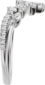 14K Gold Marquise Lab-Grown Diamond Contour Band - 3/4 CTW - White Gold - view 4