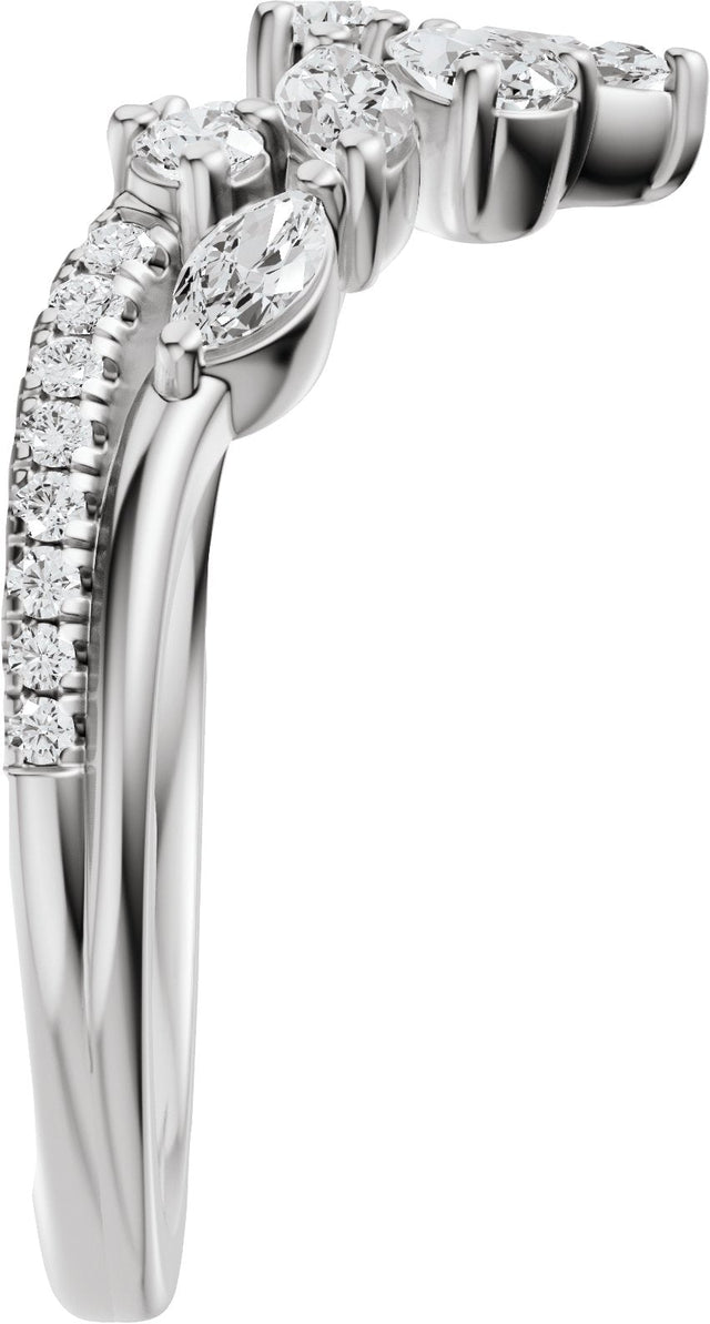 Platinum Marquise Lab-Grown Diamond Contour Band - 3/4 CTW - view 4