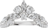 Platinum Marquise Lab-Grown Diamond Contour Band - 3/4 CTW - view 3