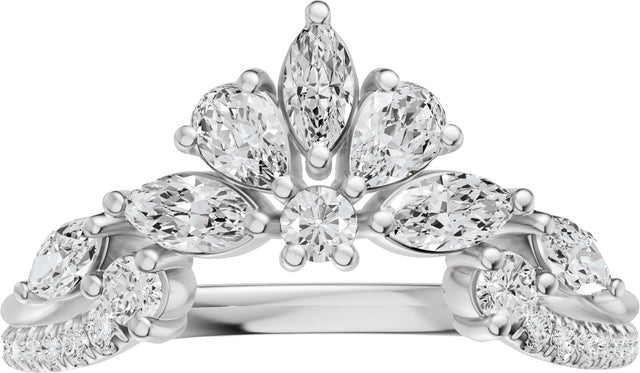 Platinum Marquise Lab-Grown Diamond Contour Band - 3/4 CTW - view 3
