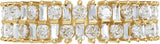 14K Gold Round Lab-Grown Diamond Multi-Shape Double Row Anniversary Band - 1 CTW - Yellow Gold - view 3