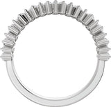 14K Gold Round Lab-Grown Diamond Multi-Shape Double Row Anniversary Band - 1 CTW - White Gold - view 2