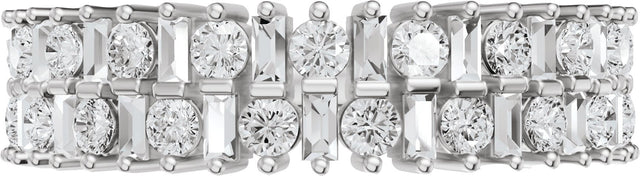 Platinum Round Lab-Grown Diamond Multi-Shape Double Row Anniversary Band - 1 CTW - view 3