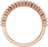 14K Gold Round Lab-Grown Diamond Multi-Shape Double Row Anniversary Band - 1 CTW - Rose Gold - view 2