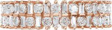 14K Gold Round Lab-Grown Diamond Multi-Shape Double Row Anniversary Band - 1 CTW - Rose Gold - view 3