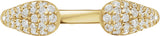 14K Gold Round Lab-Grown Diamond Pavé-Style Open Band - 1.2mm Stones - Yellow Gold - view 3