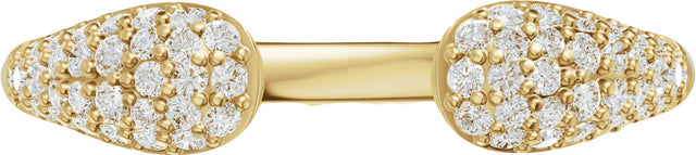 14K Gold Round Lab-Grown Diamond Pavé-Style Open Band - 1.2mm Stones - Yellow Gold - view 3