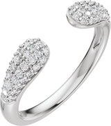 Platinum Round Natural Diamond Pavé-Style Open Band - 1.2mm Stones