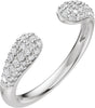 Platinum Round Natural Diamond Pavé-Style Open Band - 1.2mm Stones