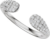 Platinum Round Lab-Grown Diamond Pavé-Style Open Band - 1.2mm Stones - view 5