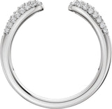 Platinum Round Lab-Grown Diamond Pavé-Style Open Band - 1.2mm Stones - view 2
