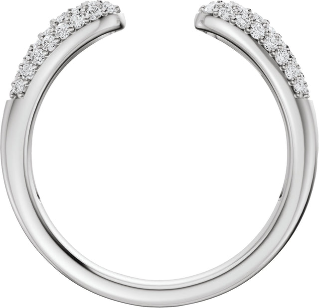 Platinum Round Lab-Grown Diamond Pavé-Style Open Band - 1.2mm Stones - view 2