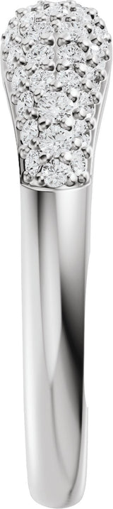 Platinum Round Lab-Grown Diamond Pavé-Style Open Band - 1.2mm Stones - view 4