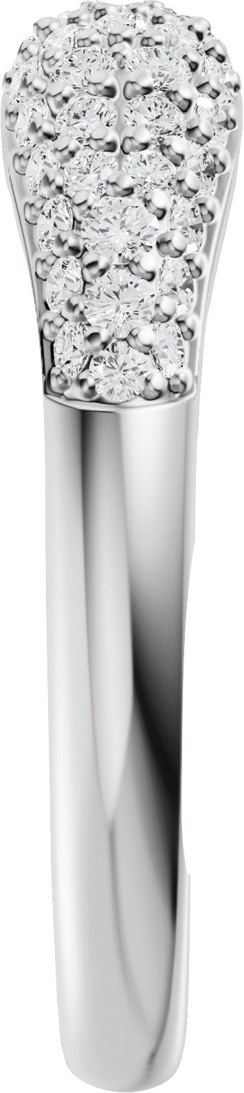Platinum Round Lab-Grown Diamond Pavé-Style Open Band - 1.2mm Stones - view 4