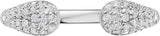 Platinum Round Lab-Grown Diamond Pavé-Style Open Band - 1.2mm Stones - view 3