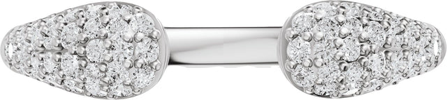 Platinum Round Lab-Grown Diamond Pavé-Style Open Band - 1.2mm Stones - view 3