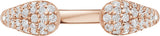 14K Gold Round Lab-Grown Diamond Pavé-Style Open Band - 1.2mm Stones - Rose Gold - view 3