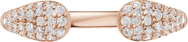 14K Gold Round Lab-Grown Diamond Pavé-Style Open Band - 1.2mm Stones - Rose Gold - view 3