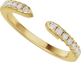 14K Gold Round Lab-Grown Diamond Accented Open Band - 1.4mm Stones - Yellow Gold - view 5