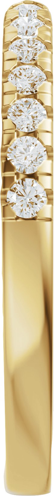 14K Gold Round Lab-Grown Diamond Accented Open Band - 1.4mm Stones - Yellow Gold - view 4