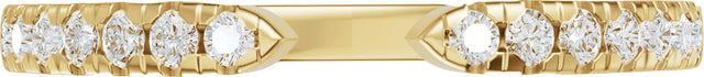 14K Gold Round Lab-Grown Diamond Accented Open Band - 1.4mm Stones - Yellow Gold - view 3
