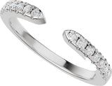 Platinum Round Lab-Grown Diamond Accented Open Band - 1.4mm Stones - view 5