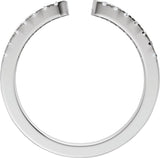 14K Gold Round Lab-Grown Diamond Accented Open Band - 1.4mm Stones - White Gold - view 2
