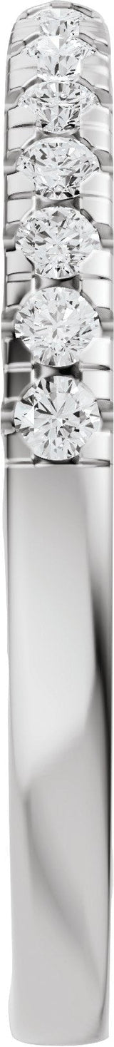 Platinum Round Lab-Grown Diamond Accented Open Band - 1.4mm Stones - view 4