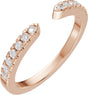 14K Gold Round Lab-Grown Diamond Accented Open Band - 1.4mm Stones - Rose Gold