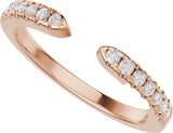 14K Gold Round Lab-Grown Diamond Accented Open Band - 1.4mm Stones - Rose Gold - view 5