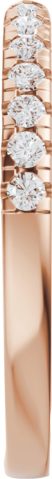 14K Gold Round Lab-Grown Diamond Accented Open Band - 1.4mm Stones - Rose Gold - view 4