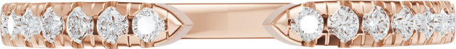 14K Gold Round Lab-Grown Diamond Accented Open Band - 1.4mm Stones - Rose Gold - view 3