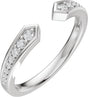 Platinum Round Natural Diamond Accented Open Band - 1.7mm Stones