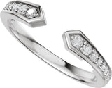 Platinum Round Lab-Grown Diamond Accented Open Band - 1.7mm Stones - view 5