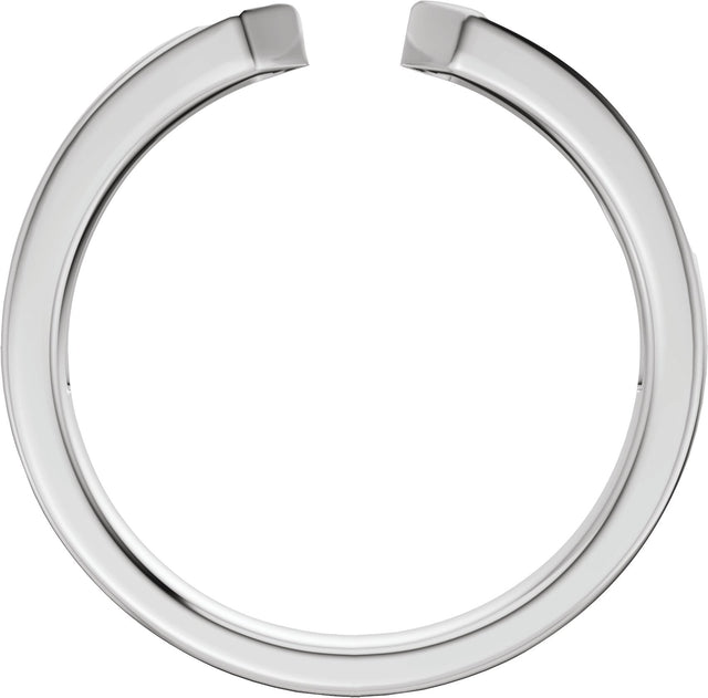 Platinum Round Lab-Grown Diamond Accented Open Band - 1.7mm Stones - view 2