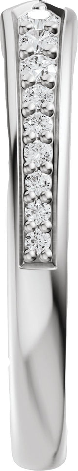 14K Gold Round Lab-Grown Diamond Accented Open Band - 1.7mm Stones - White Gold - view 4