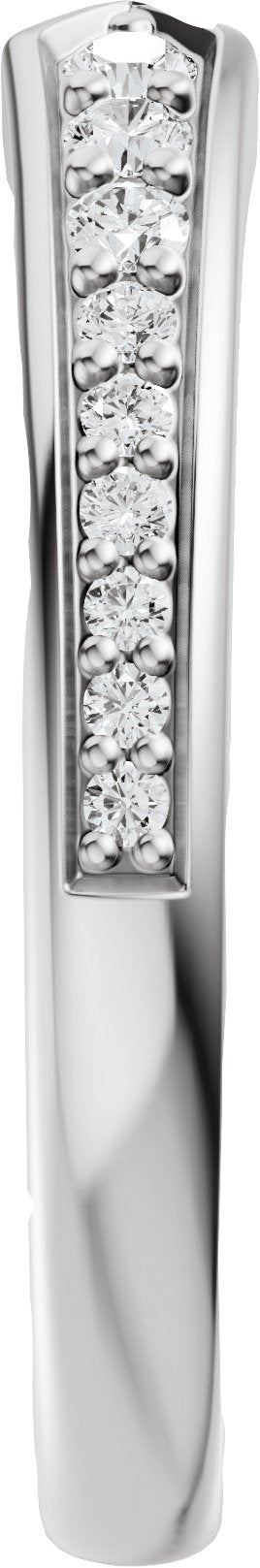14K Gold Round Lab-Grown Diamond Accented Open Band - 1.7mm Stones - White Gold - view 4