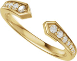14K Gold Round Lab-Grown Diamond Accented Open Band - 1.7mm Stones - Yellow Gold - view 5