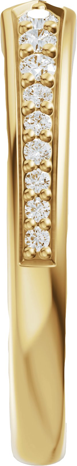 14K Gold Round Lab-Grown Diamond Accented Open Band - 1.7mm Stones - Yellow Gold - view 4