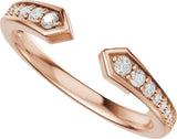 14K Gold Round Lab-Grown Diamond Accented Open Band - 1.7mm Stones - Rose Gold - view 5