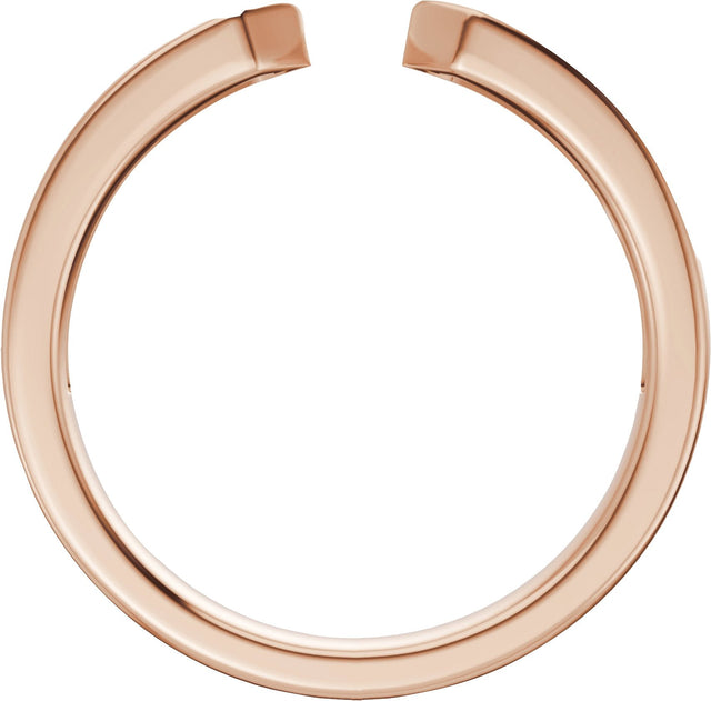 14K Gold Round Lab-Grown Diamond Accented Open Band - 1.7mm Stones - Rose Gold - view 2