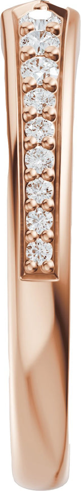 14K Gold Round Lab-Grown Diamond Accented Open Band - 1.7mm Stones - Rose Gold - view 4